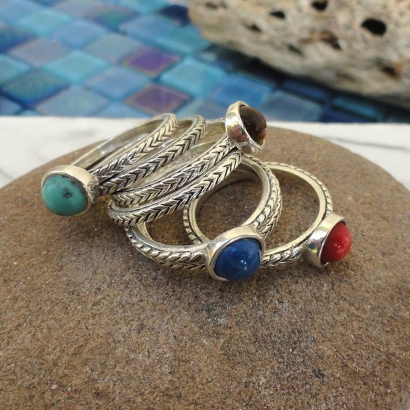 ⃘💍Stackable Gemstone Ring Set✨⃘ - Picture 10 of 15